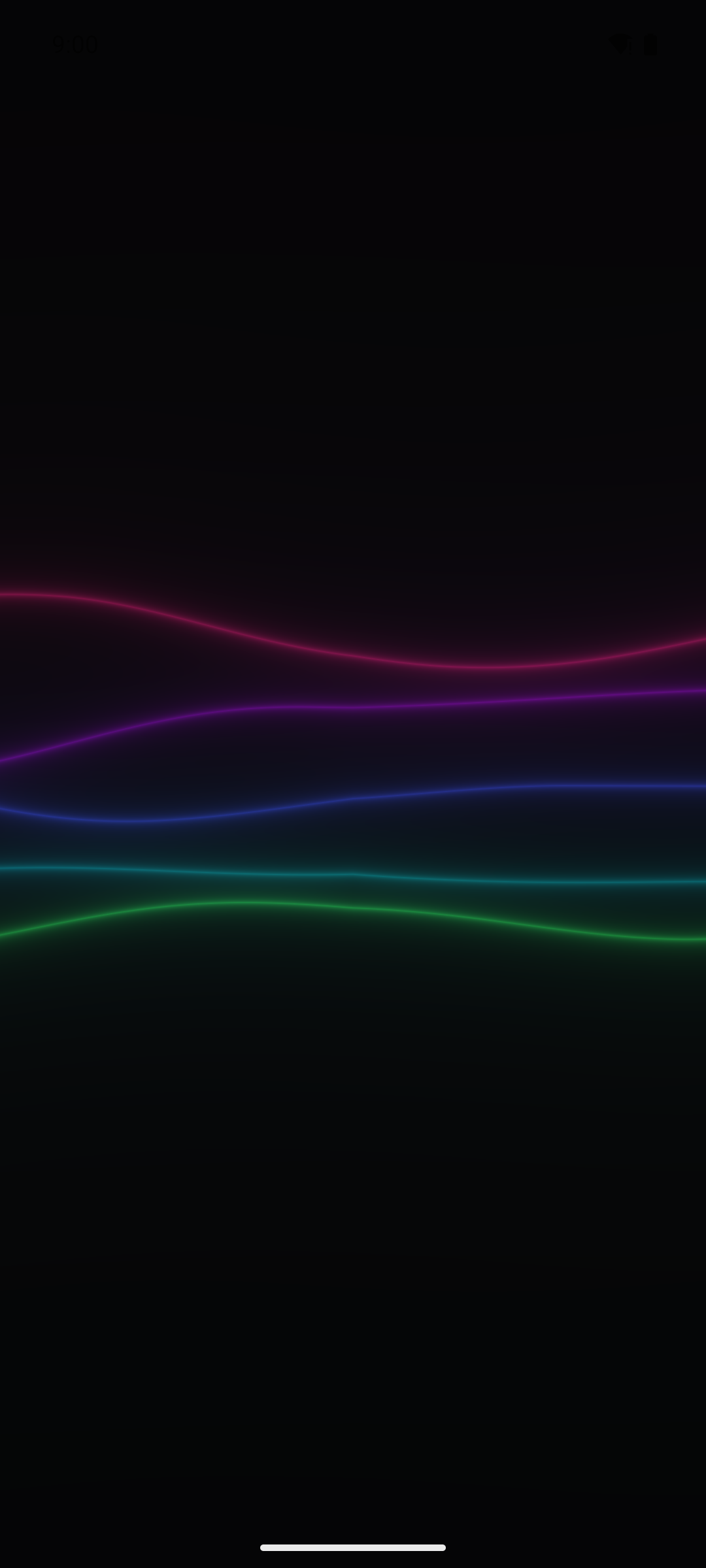 Immersive full-screen neon waveform visualizer